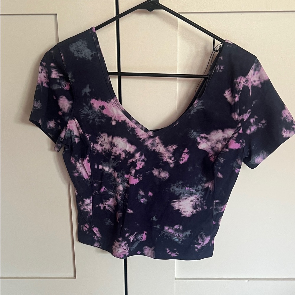 Lululemon Athletica Align Tie-Dye Crop Top - Navy and Pink